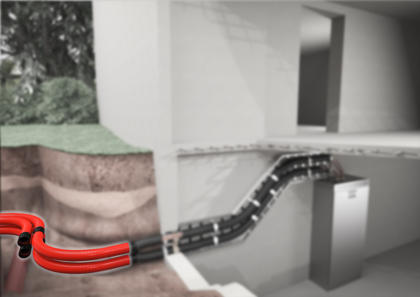 Evopipes applications - Building electrical connection with entry in ...