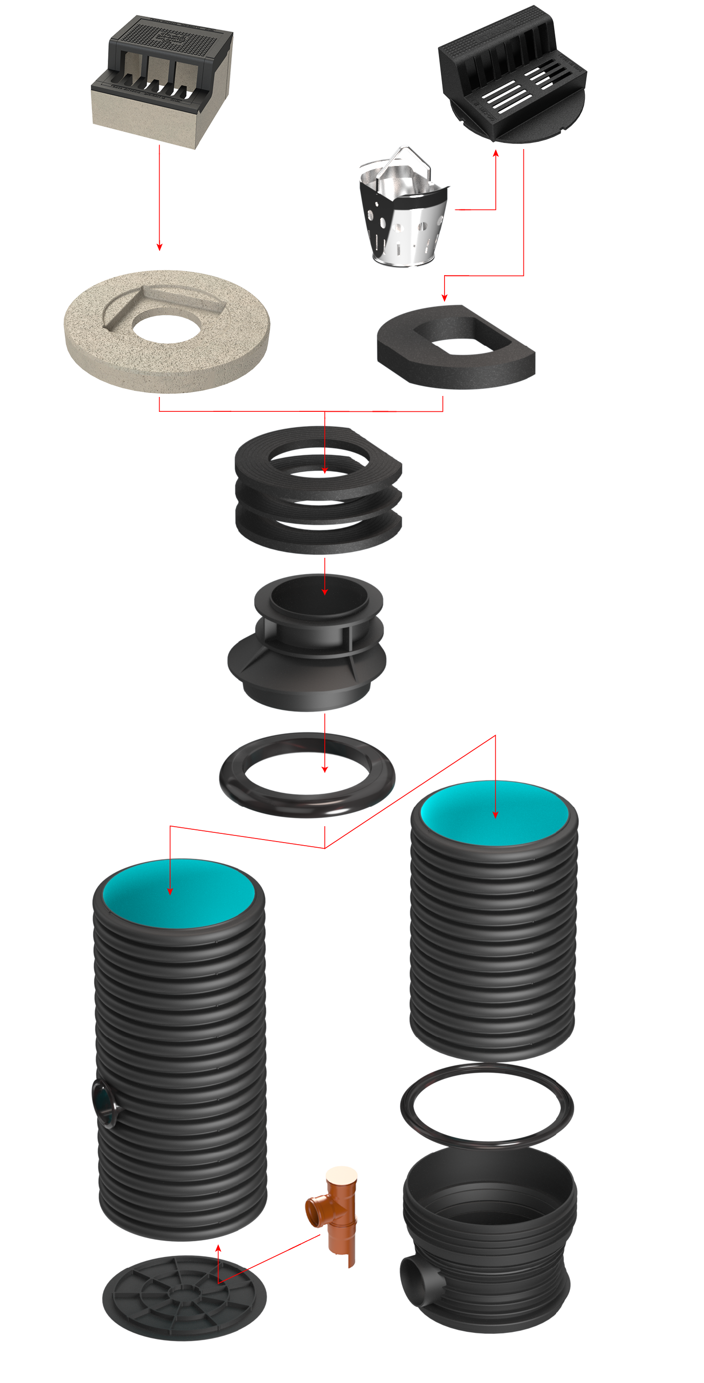 Road gullies CRS 600 with board grate