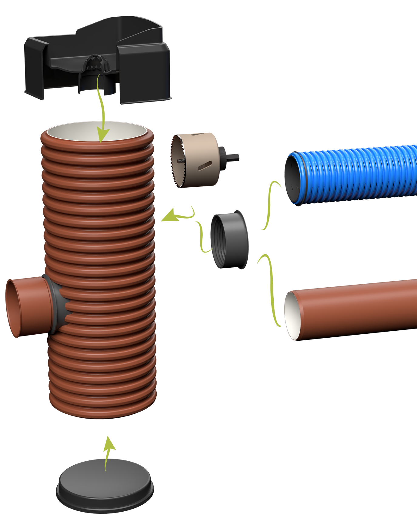 Kvadratinis lietaus vandens nutekėjimas 315/110