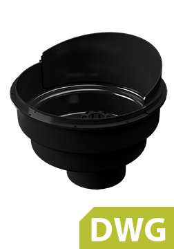Round rainwater drain DN110 DWG