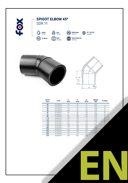 Spigot elbow 45° SDR 11 TDS ENG