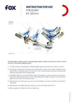 Pipe clamp 63-225 user manual