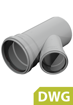 Standard Drawing Reduction T-piece 45° for bridge DWG