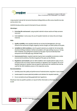 Notice regarding recycled materials