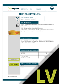 Brīdinājuma lenta "Pašteces kanalizācija" TDS LV