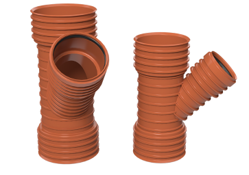 Reduction T-piece 45°, with RIGID connection (PP)