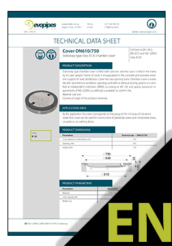 Cover B125 DN610/750 mm TDS EN