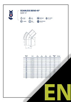 Seamless bend 45° SDR 17 TDS ENG