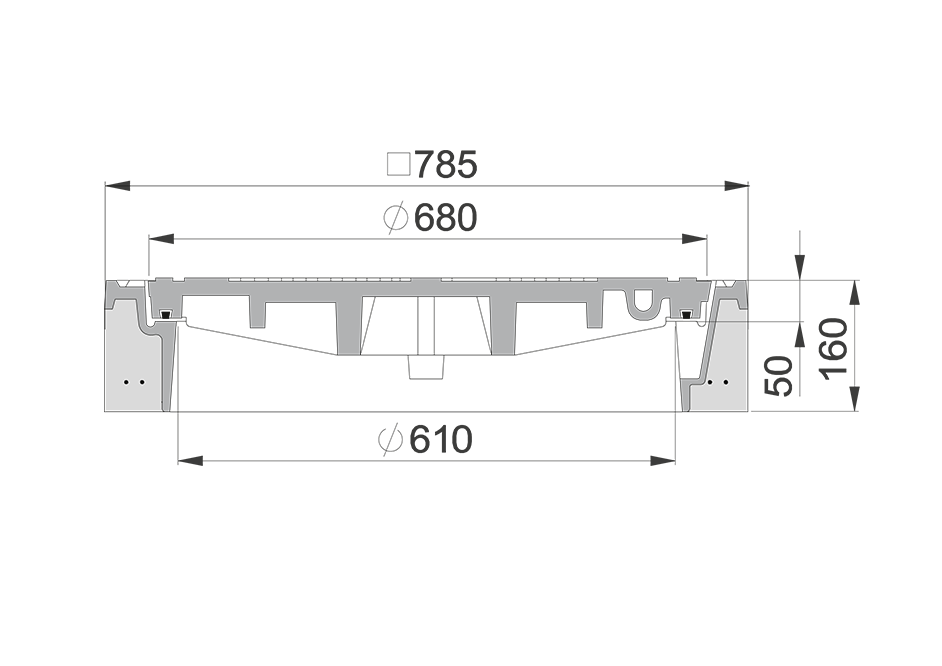 Cover 785x785, DN 600, D400