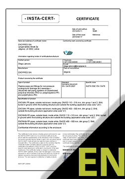 EVOSAN & EVORAIN EN 13476 Certificate ENG (INSTA-CERT)