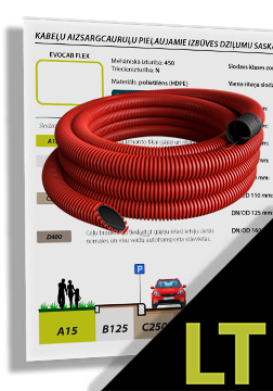 EVOCAB FLEX minimalus vamzdžio montavimo gylis