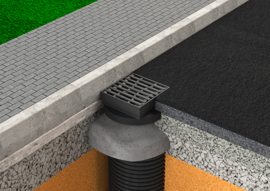 Road gullies CRS 600 with horizontal grate