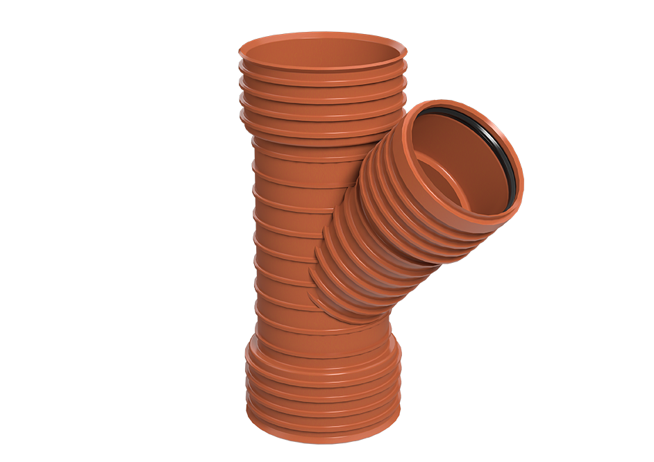 Redukcijas trejgabals 45° ar RIGID pieslēgumu (PP)