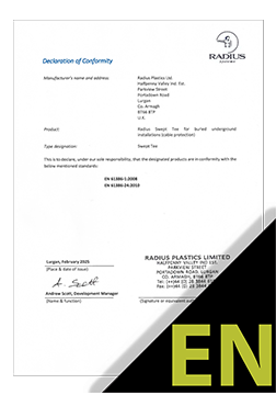 Reduction branch EN 61386 Declaration