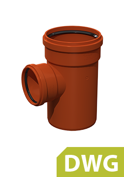 Trejgabals 90° tipveida rasējums DWG