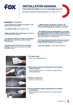Installation manual for VLS type saddle welding