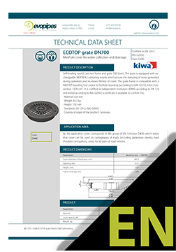 ECOTOP DN700 mm Grate TDS ENG